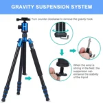 TRIOPO Oubao A-688 Adjustable Portable  Aluminum Alloy Tripod with Ball Head for SLR Camera - Image 12
