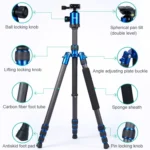TRIOPO Oubao C-608S Adjustable Portable Carbon Fiber Tripod with Ball Head for SLR Camera - Image 5