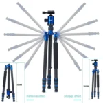 TRIOPO Oubao C-608S Adjustable Portable Carbon Fiber Tripod with Ball Head for SLR Camera - Image 7
