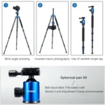 TRIOPO Oubao C-608S Adjustable Portable Carbon Fiber Tripod with Ball Head for SLR Camera - Image 9