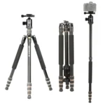 TRIOPO 554 Adjustable Portable  Aluminum Alloy Tripod with D-2A Ball Head for SLR Camera