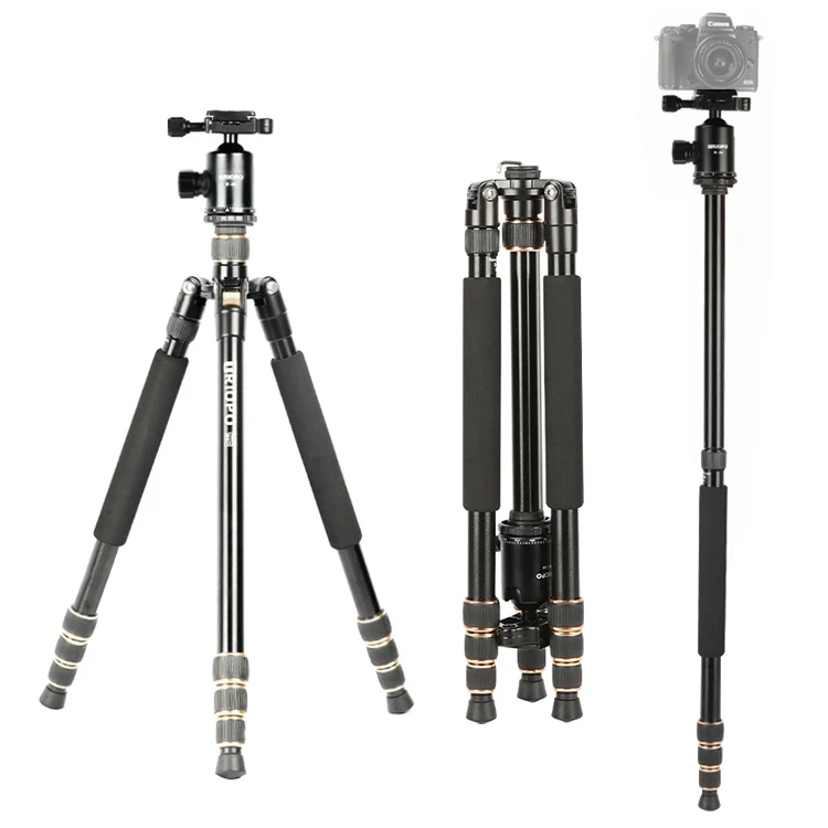 TRIOPO 554 Adjustable Portable Aluminum Alloy Tripod with D-2A Ball Head for SLR Camera