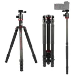 TRIOPO 888 Adjustable Portable Carbon Fiber Tripod with Q-2 Ball Head for SLR Camera, Pipe diameter: 28cm