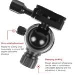 TRIOPO 888 Adjustable Portable Carbon Fiber Tripod with Q-2 Ball Head for SLR Camera, Pipe diameter: 28cm - Image 5