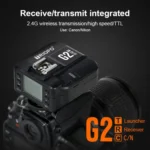 TRIOPO G2 Wireless Flash Trigger 2.4G Receiving / Transmitting Dual Purpose TTL High-speed Trigger for Nikon Camera - Image 8