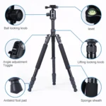 TRIOPO Oubao A-608S  Adjustable Portable  Aluminum Alloy Tripod with Ball Head for SLR Camera - Image 5