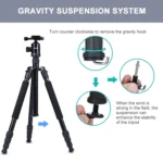 TRIOPO Oubao A-608S  Adjustable Portable  Aluminum Alloy Tripod with Ball Head for SLR Camera - Image 9