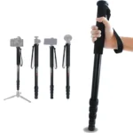BEXIN P285-A Portable Travel Outdoor DSLR Camera Aluminum Alloy Monopod Holder
