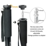 BEXIN P308 Portable Travel Outdoor DSLR Camera Aluminum Alloy Monopod Holder - Image 4
