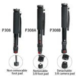 BEXIN P308 Portable Travel Outdoor DSLR Camera Aluminum Alloy Monopod Holder - Image 7