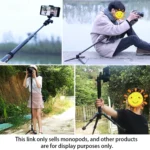 BEXIN P308 Portable Travel Outdoor DSLR Camera Aluminum Alloy Monopod Holder - Image 8