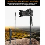 BEXIN P308A Portable Travel Outdoor DSLR Camera Aluminum Alloy Monopod Holder - Image 2