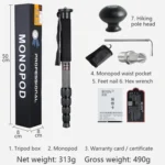 BEXIN MCS285 Portable Travel Outdoor DSLR Camera Carbon Fiber Monopod Holder - Image 9