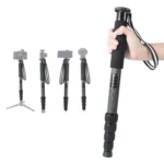 BEXIN P285-C Portable Travel Outdoor DSLR Camera Carbon Fiber Monopod Holder