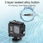 For GoPro HERO8 Black 45m Waterproof Housing Protective Case with Buckle Basic Mount & Screw & Floating Bobber Grip & Strap & Anti-Fog Inserts - Image 7