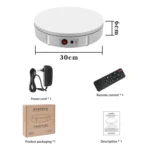 30cm Electric Rotating Turntable Display Stand Video Shooting Props Turntable for Photography, Load: 100kg, US Plug - Image 9