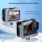RUIGPRO for GoPro HERO10 Black / HERO9 Black Metal Border Frame Mount Protective Cage with Dual Cold Shoes Base - Image 3