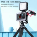 RUIGPRO for GoPro HERO10 Black / HERO9 Black Metal Border Frame Mount Protective Cage with Dual Cold Shoes Base - Image 4
