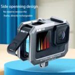 RUIGPRO for GoPro HERO10 Black / HERO9 Black Metal Border Frame Mount Protective Cage with Dual Cold Shoes Base - Image 5