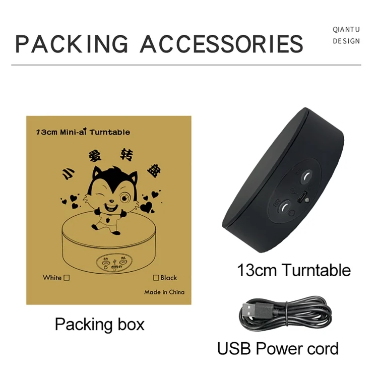 DCA1437B_2.webp 13cm Xiaoai Electric Rotating Turntable Display Stand Video Shooting Props Turntable - Image 7