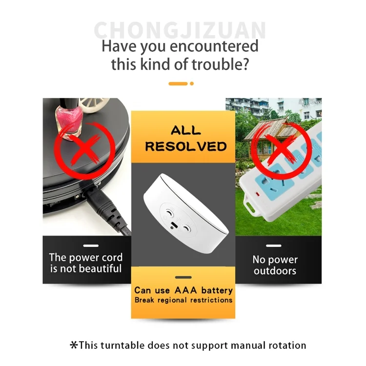 DCA1437_B2.webp 13cm Xiaoai Electric Rotating Turntable Display Stand Video Shooting Props Turntable - Image 3