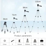 Live Broadcast Tripod 4-Section Folding Legs Aluminum Alloy Tripod Mount with U-Shape Three-Dimensional Tripod Head for DSLR & Digital Camera, Adjustable Height: 35-106cm - Image 3