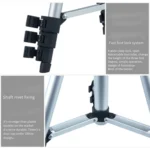 Live Broadcast Tripod 4-Section Folding Legs Aluminum Alloy Tripod Mount with U-Shape Three-Dimensional Tripod Head for DSLR & Digital Camera, Adjustable Height: 35-106cm - Image 6