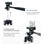 Live Broadcast Tripod 4-Section Folding Legs Aluminum Alloy Tripod Mount with U-Shape Three-Dimensional Tripod Head for DSLR & Digital Camera, Adjustable Height: 35-106cm - Image 7