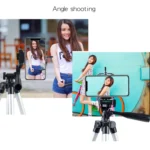 Live Broadcast Tripod 4-Section Folding Legs Aluminum Alloy Tripod Mount with U-Shape Three-Dimensional Tripod Head for DSLR & Digital Camera, Adjustable Height: 35-106cm - Image 8