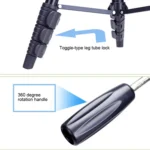 YUNTENG VCT-680RM 4-Section Folding Legs Aluminum Alloy Tripod Mount with Three-Dimensional Tripod Head for DSLR & Digital Camera, Adjustable Height: 46-138cm - Image 9