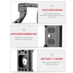 YELANGU C24 Video Camera Cage Stabilizer for Sony Alpha 7C / A7C / ILCE-7C - Image 7