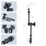 11 inch Adjustable Friction Articulating Magic Arm + Large Claws Clips - Image 5