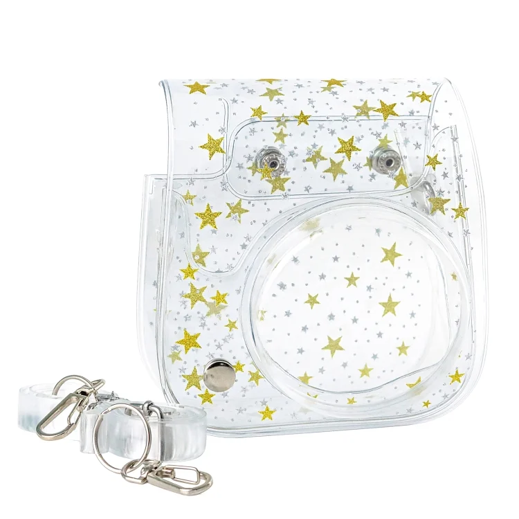 DCA1483T_1.webp Stars Crystal PVC Hard Case Camera Bag with Shoulder Strap for FUJIFILM Instax Mini 11 - Image 2