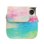 Oil Paint Full Body PU Leather Case Camera  Bag with Strap for FUJIFILM instax mini 7+ - Image 3