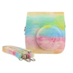 Oil Paint Full Body PU Leather Case Camera  Bag with Strap for FUJIFILM instax mini 7+ - Image 5