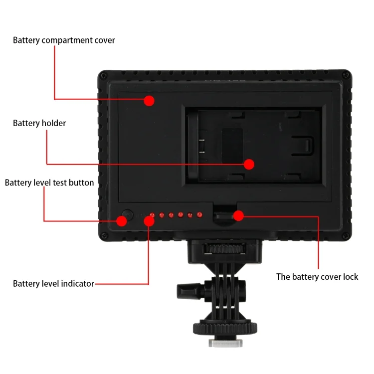 DCA1502_3.webp HD-160 White Light LED Video Light on-Camera Photography Lighting Fill Light for Canon, Nikon, DSLR Camera with 3 Filter Plates - Image 4