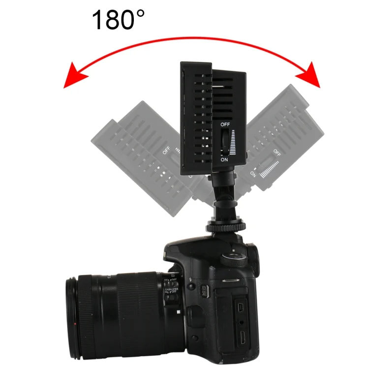 DCA1502_6.webp HD-160 White Light LED Video Light on-Camera Photography Lighting Fill Light for Canon, Nikon, DSLR Camera with 3 Filter Plates - Image 7