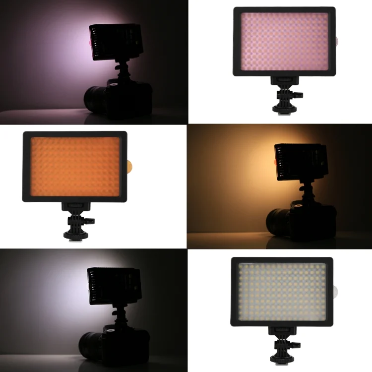 DCA1502_8.webp HD-160 White Light LED Video Light on-Camera Photography Lighting Fill Light for Canon, Nikon, DSLR Camera with 3 Filter Plates - Image 9