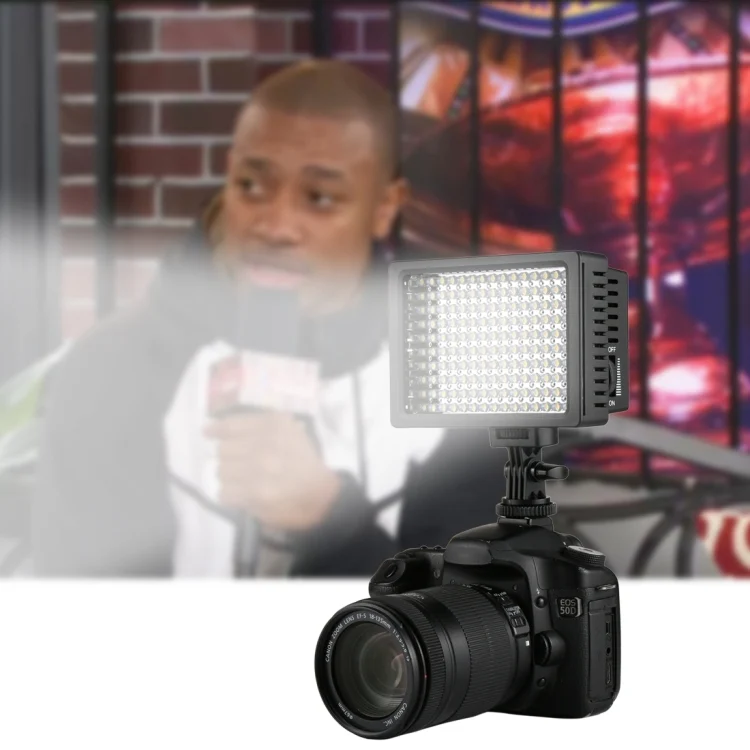 DCA1502_9.webp HD-160 White Light LED Video Light on-Camera Photography Lighting Fill Light for Canon, Nikon, DSLR Camera with 3 Filter Plates - Image 10