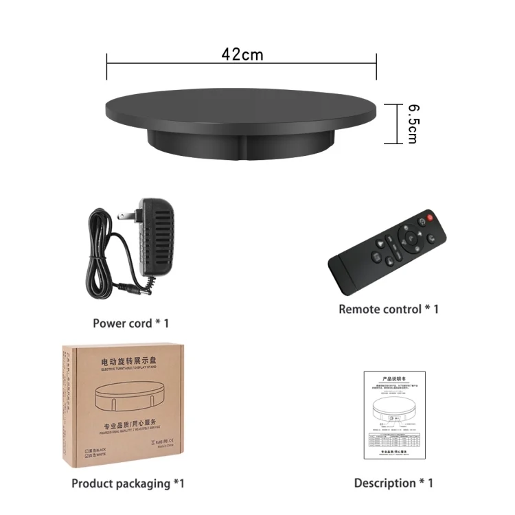 DCA1523_B5.webp 42cm Electric Rotating Display Stand Video Shooting Props Turntable, Load: 100kg, Plug-in Power, AU Plug - Image 6