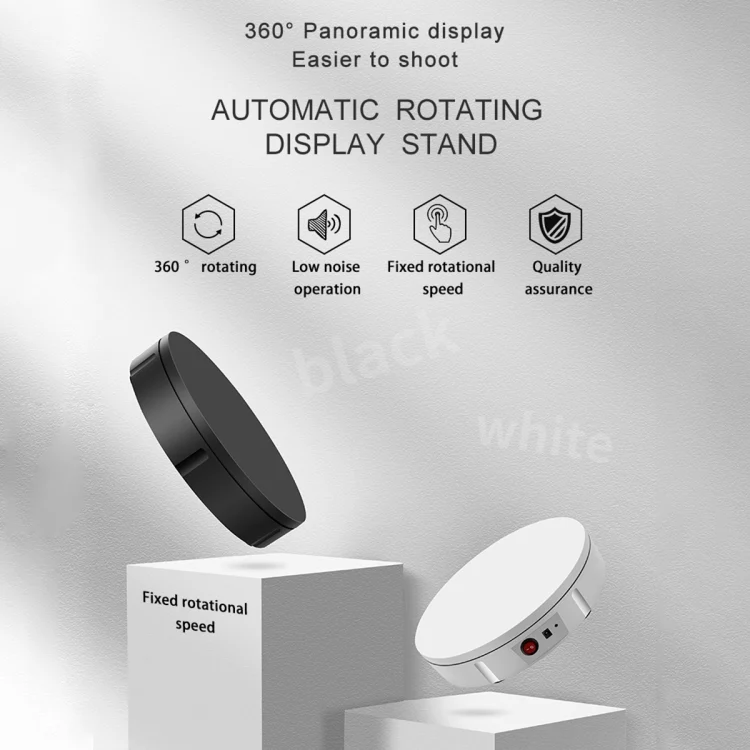 DCA1535_B1.webp 22cm Electric Rotating Display Stand Video Shooting Props Turntable, Load: 50kg, AU Plug - Image 2