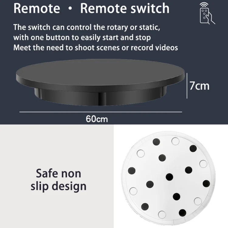 DCA1538_B4.webp 60cm Electric Rotating Display Stand Props Turntable, Load: 100kg, Plug-in Power, AU Plug - Image 5