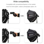 TRIOPO KX90 90cm Dome Speedlite Flash Octagon Parabolic Softbox Diffuser - Image 4