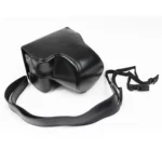 Full Body Camera PU Leather Case Bag with Strap for Canon EOS M6 Mark II (15-55mm Lens) - Image 2