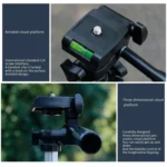 130cm 4-Section Folding Aluminum Alloy Tripod Mount with Three-Dimensional Head - Image 5