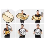 Godox FT01 2 in 1 Gold / Silver Oval Folding Reflector Board, Size: 60 x 90cm - Image 4