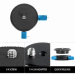 BEXIN QR-02 360 Degree Rotation Quick Release Head Camera Tripod Base Plate - Image 3