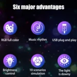 LUXCEO Mood2 RGB Atmosphere Fill Light Desktop Rhythm Pickup Lamp with Remote Control - Image 3