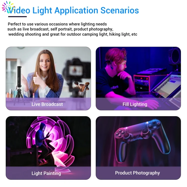 DCA1855_6.webp LUXCeO P100 RGB Photo Video Light Stick Handheld Fill Light with Remote Control & Grid Softbox - Image 7