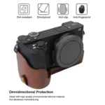 1/4 inch Thread PU Leather Camera Half Case Base for Sony ILCE-A6500 / A6500 - Image 2